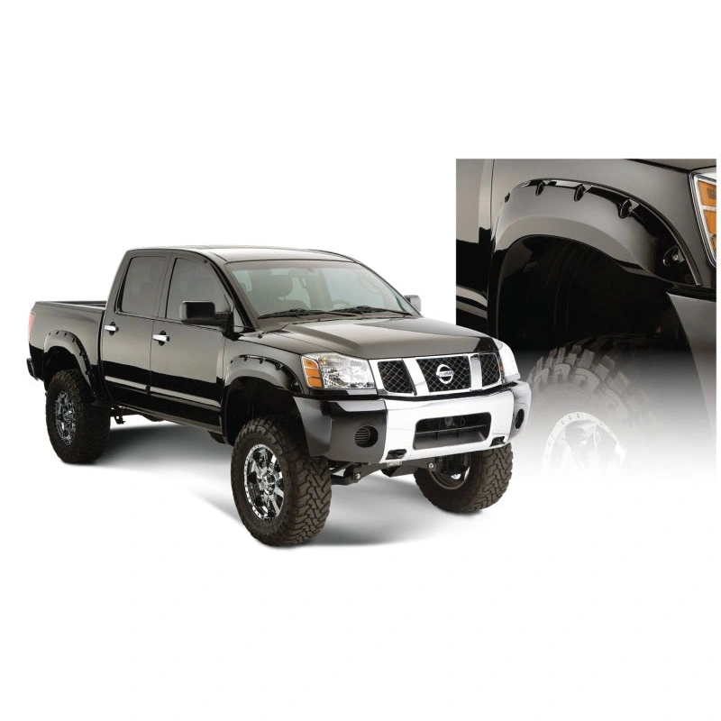 Bushwacker 04-15 Nissan Titan Pocket Style Flares 2pc 67.1/78.9/84/96in – Black